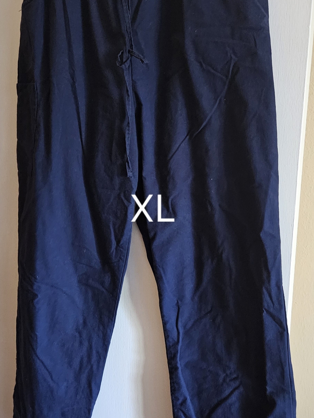 Womens Navy Drawstring Scrub Pants - XL